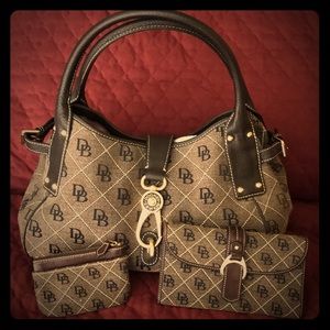 Dooney & Bourke Brown Signature Purse & Wallet